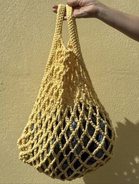 Handmade Yellow Crochet Market Bag